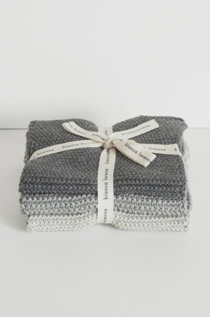 Washcloths Grey - Set of 3 - FrenchWillow