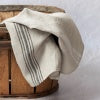 Provencal Linen Tea Towel - Black Stripe - FrenchWillow