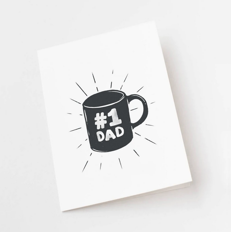 Number One Dad Mug Greeting Card - FrenchWillow