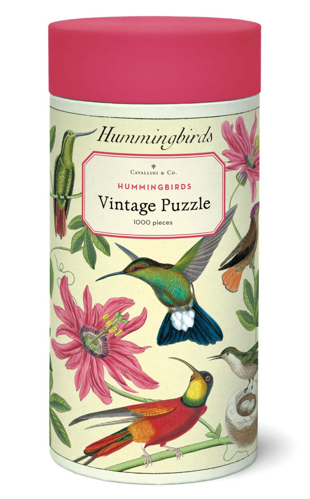 Cavallini Vintage Puzzle 1000pc - Hummingbird Jigsaw - FrenchWillow