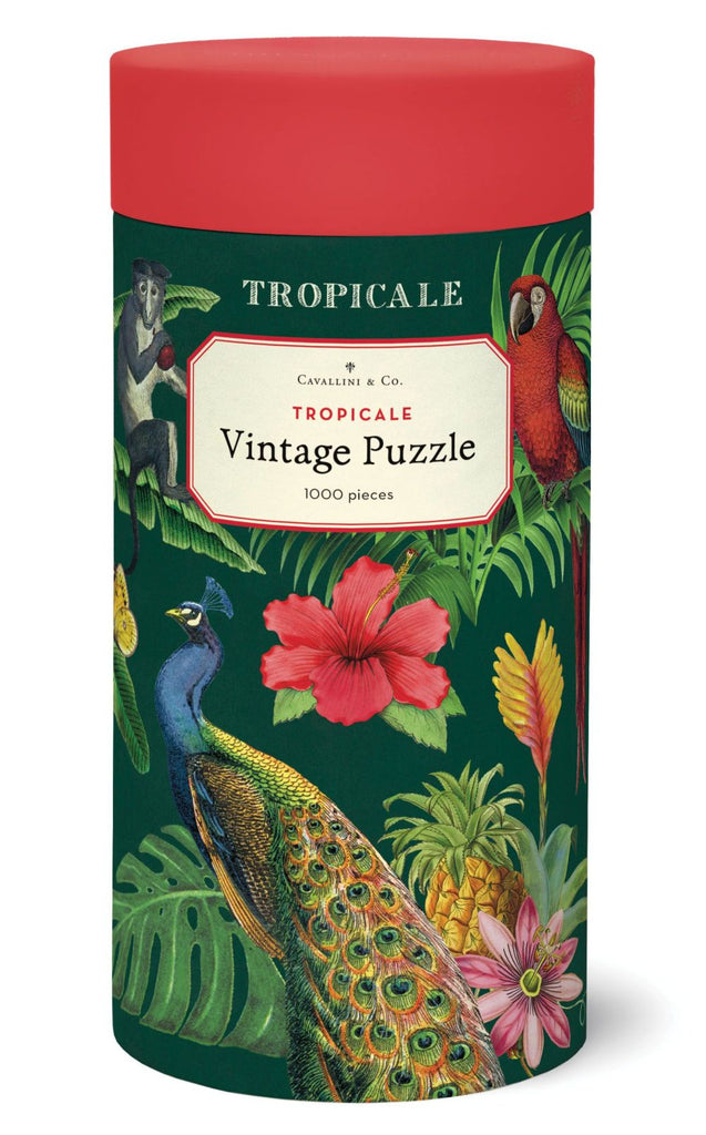 Cavallini Vintage Puzzle 1000pc - Tropicale Jigsaw - Tropical - FrenchWillow