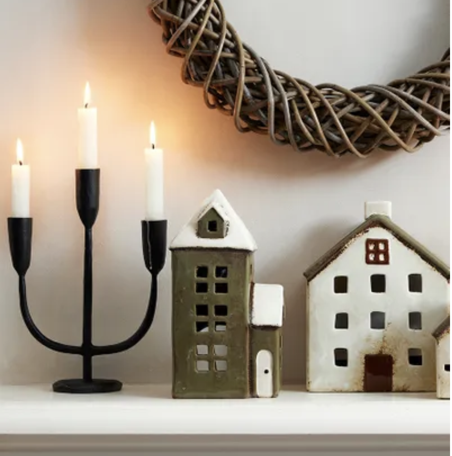 Tea Light House - Olive Green Tall Parish House - FrenchWillow