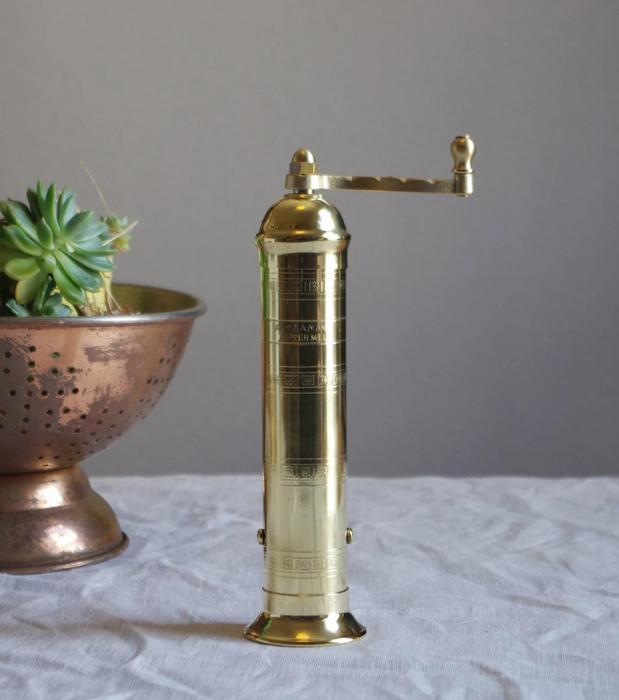 Brass Pepper Mill - Mid Sized - FrenchWillow