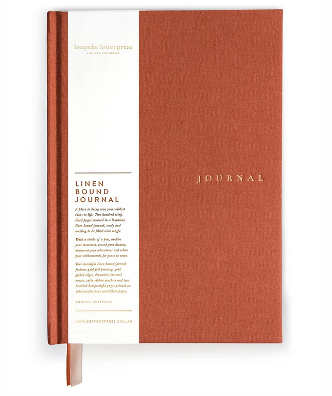 Linen Bound Journal - Rust - FrenchWillow
