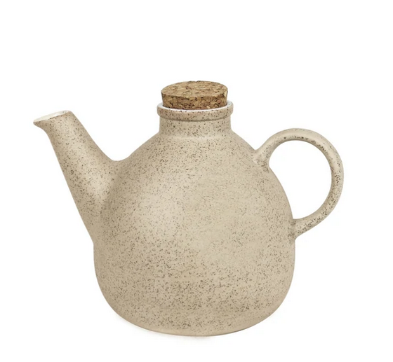 Stoneware Pourer Bottle with Cork Lid - 600ml - FrenchWillow