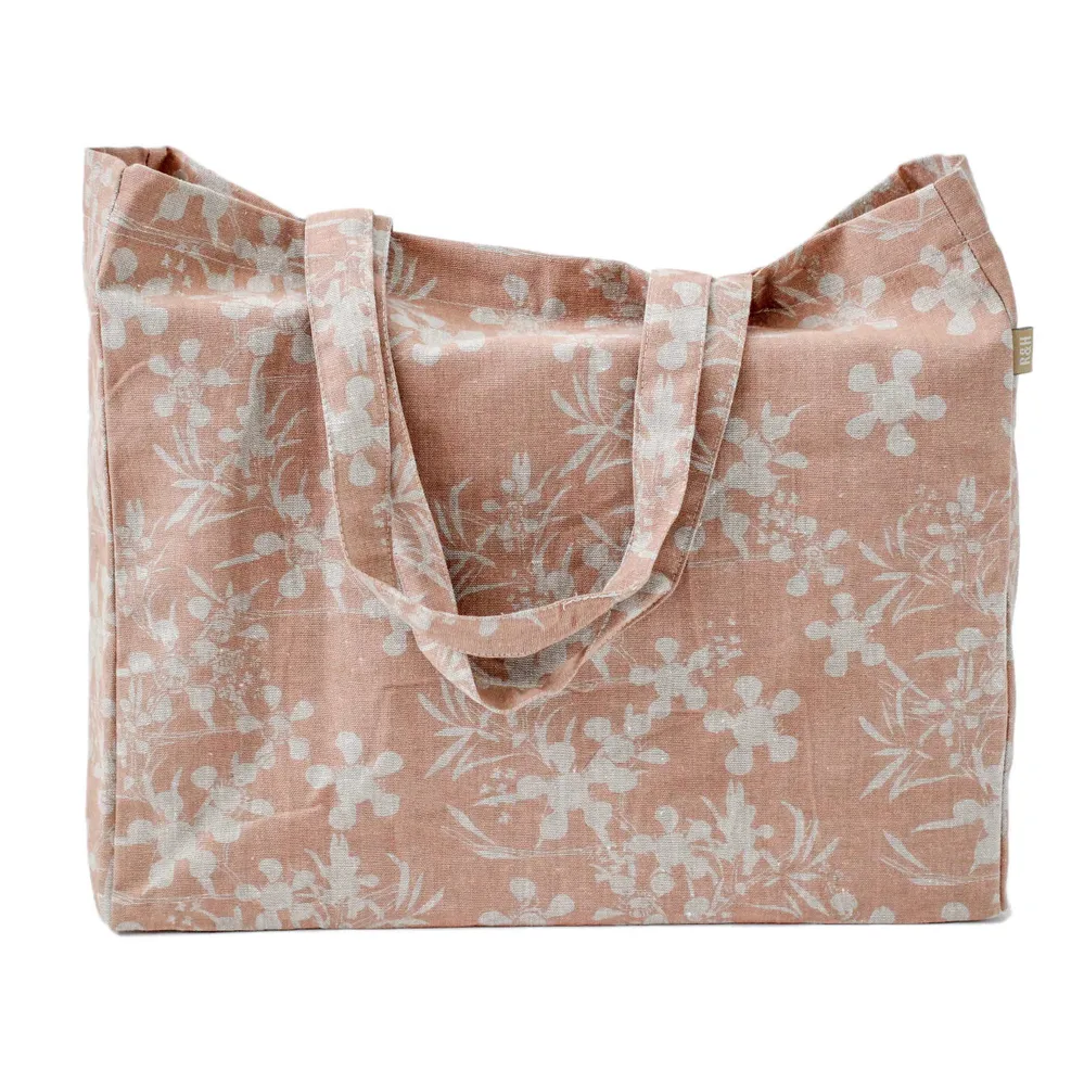 Myrtle Print Shopping Tote - Pink Clay Bag - FrenchWillow