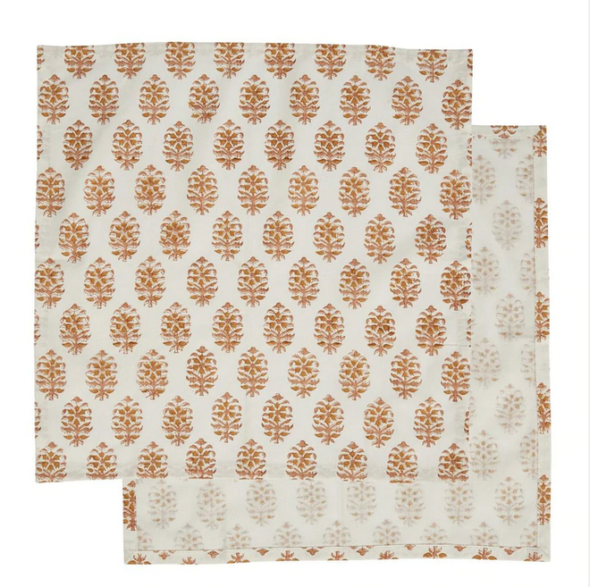 Ochre Pinecone Napkins - Set of 4 - FrenchWillow