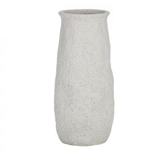 Textured Stoneware Vase - Off White - FrenchWillow