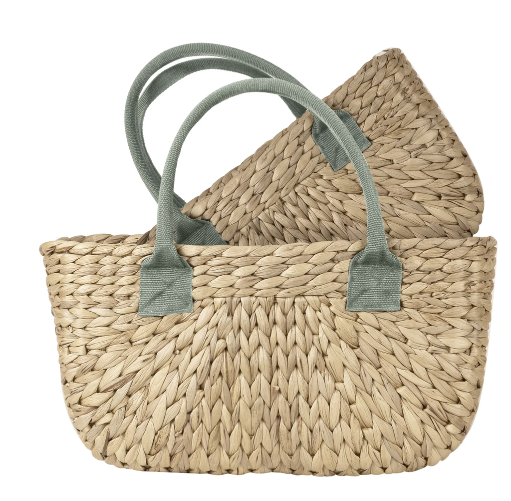 Harvest Market Bag with Olive Handles - Small - FrenchWillow