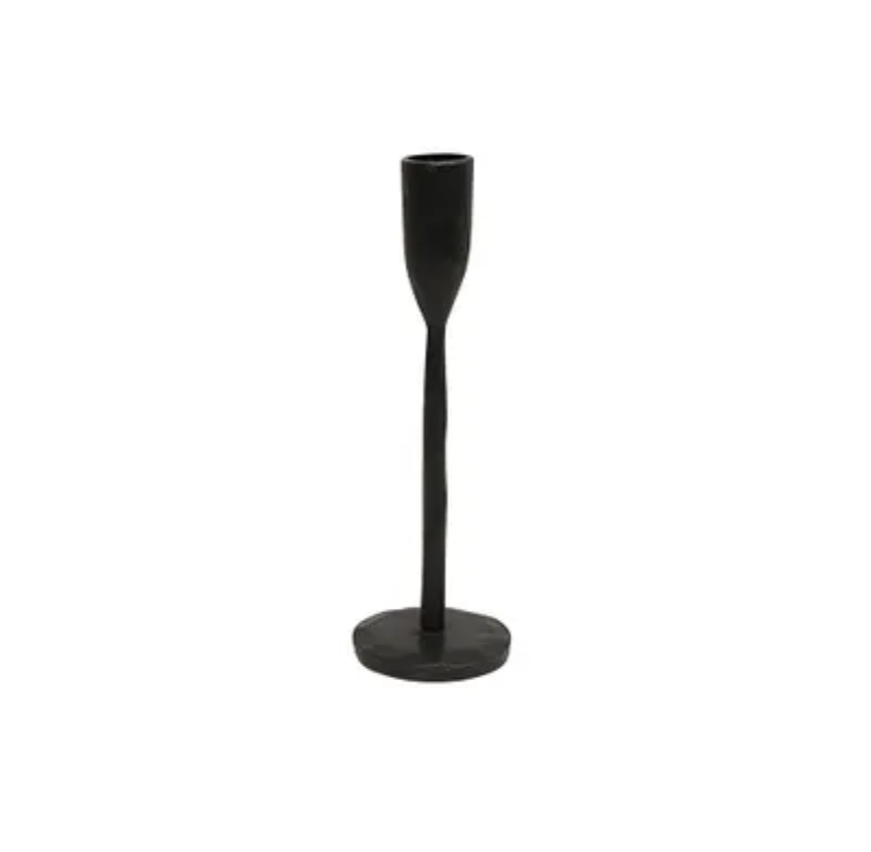 Hand Forged Black Iron Candle Holder - Short - FrenchWillow