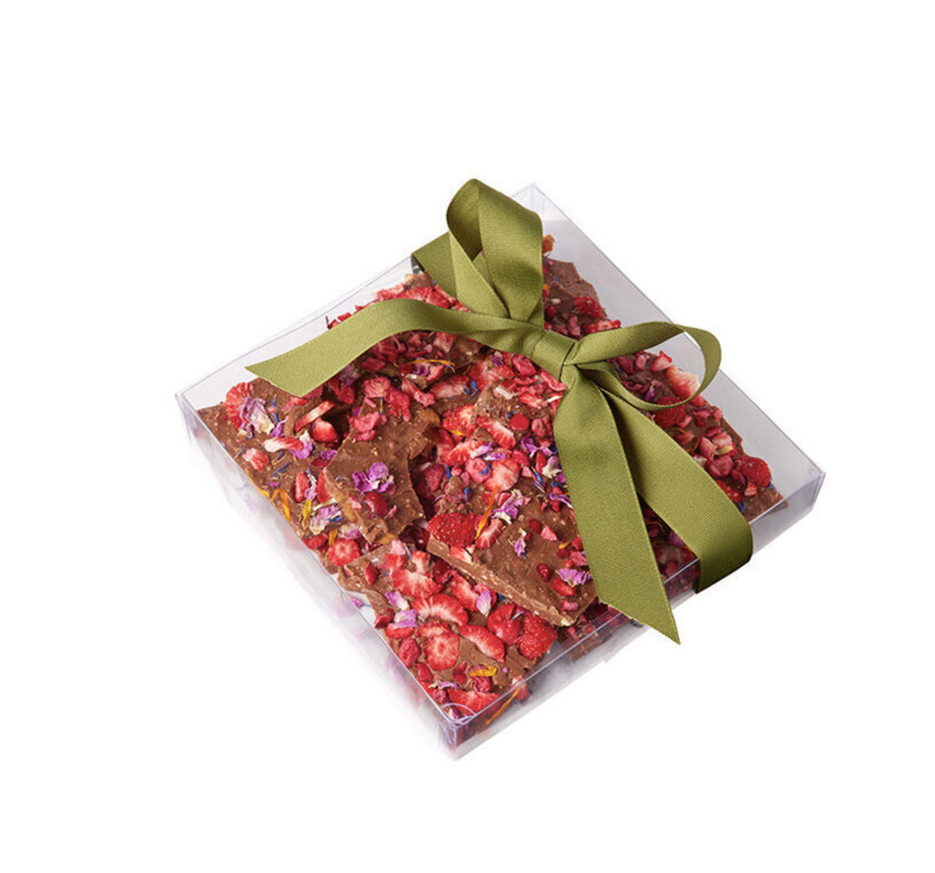 Cointreau, Strawberry, Candied Orange & Peanut Brittle Chocolate Shards With Belgian Milk Chocolate & Cranberries - FrenchWillow