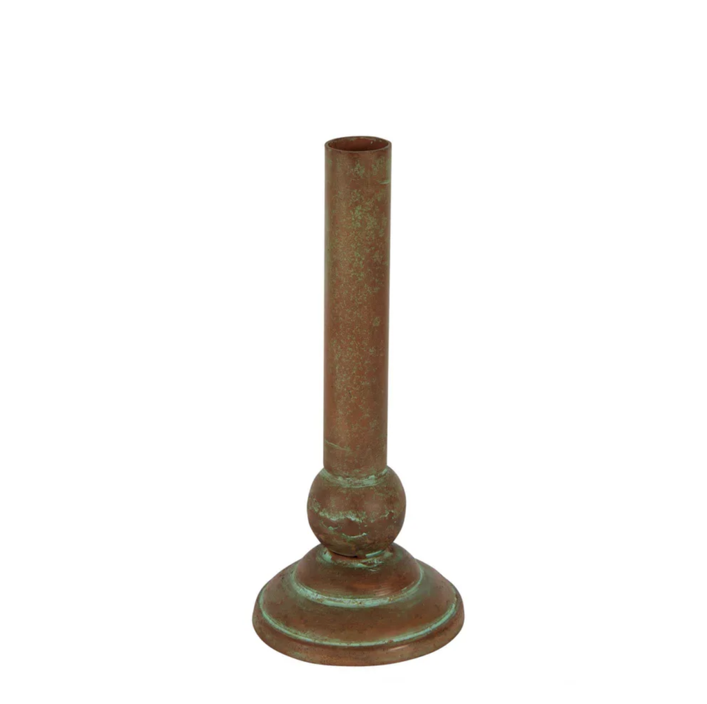 Verdi Antique Candle Holder Rust - FrenchWillow
