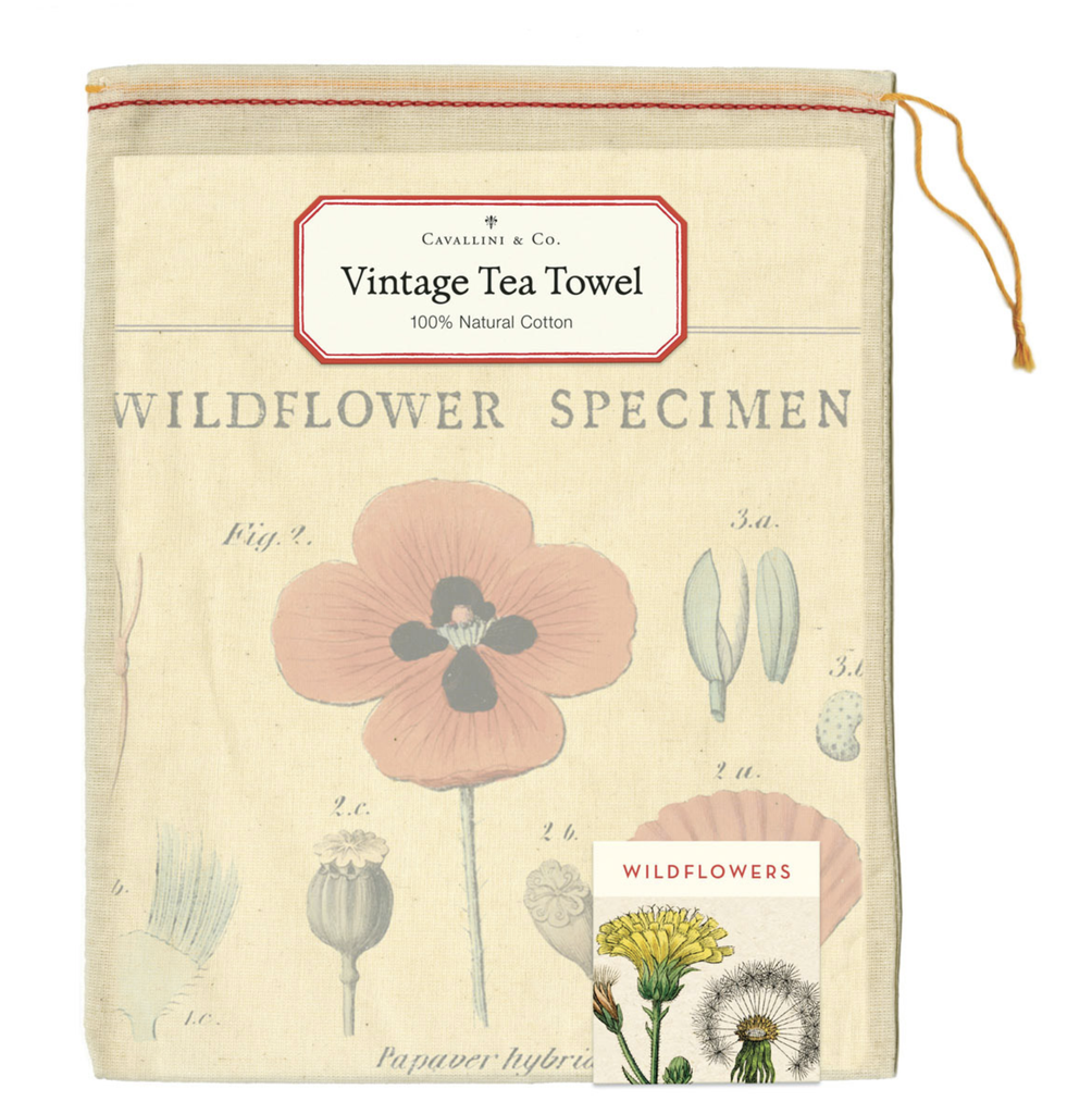 Cavallini Wildflower Tea Towel - FrenchWillow