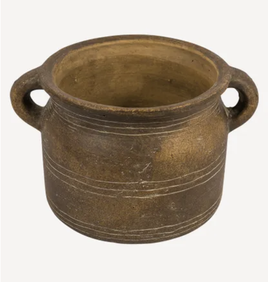 Aged Terracotta Vessel with Handles - INSTORE PICKUP ONLY - FrenchWillow