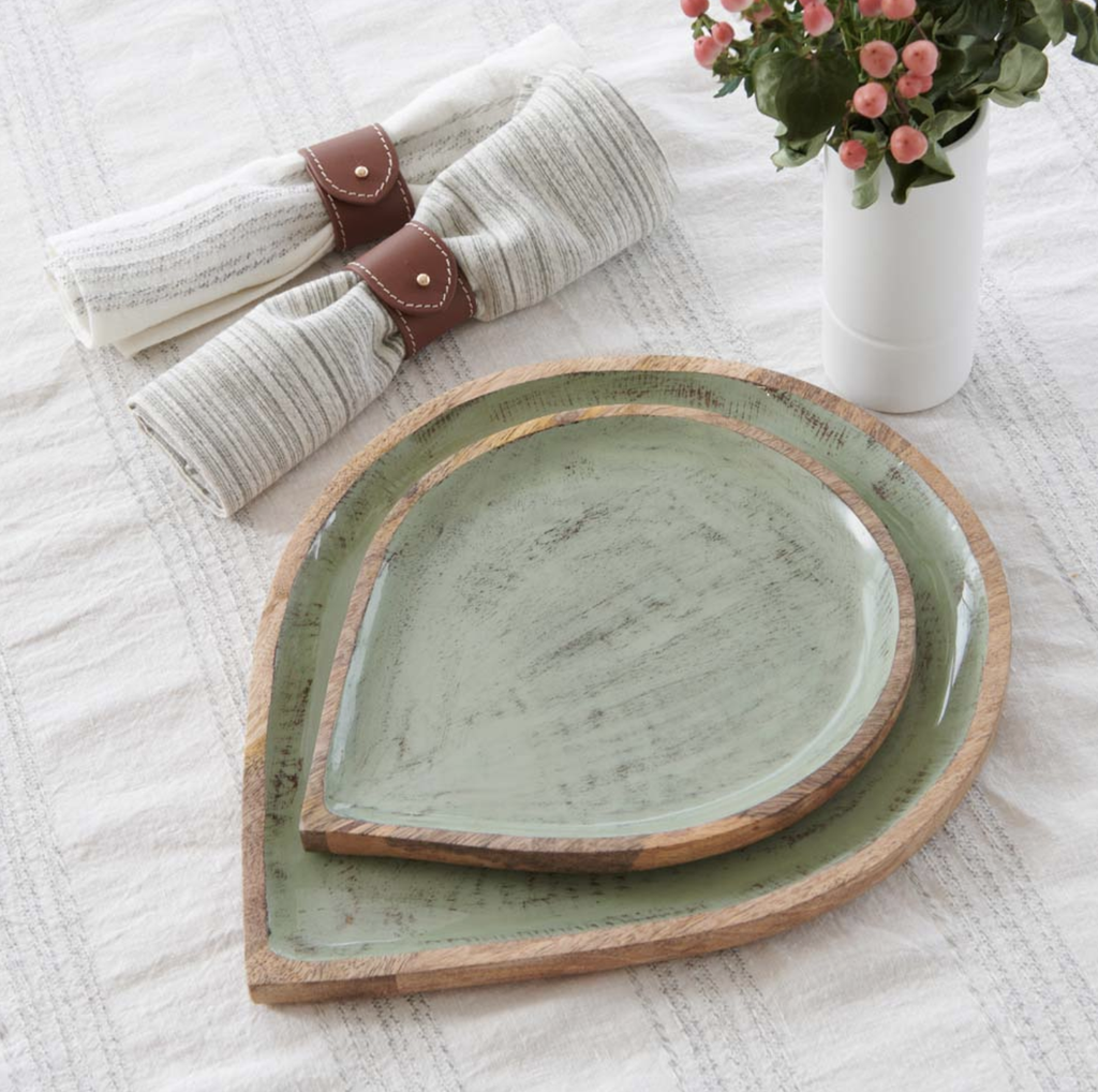 Mango Wood Seed Tray - Sage Large - FrenchWillow