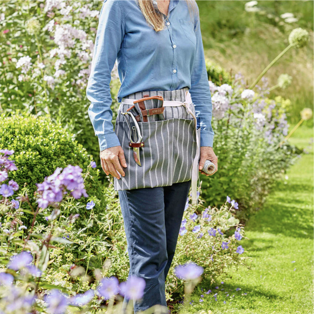 Sophie Conran Grey Stripe Waist Apron - Garden - FrenchWillow