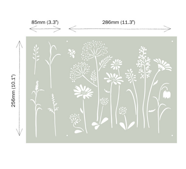 NEW Meadow Flowers - A3 Stencil - FrenchWillow