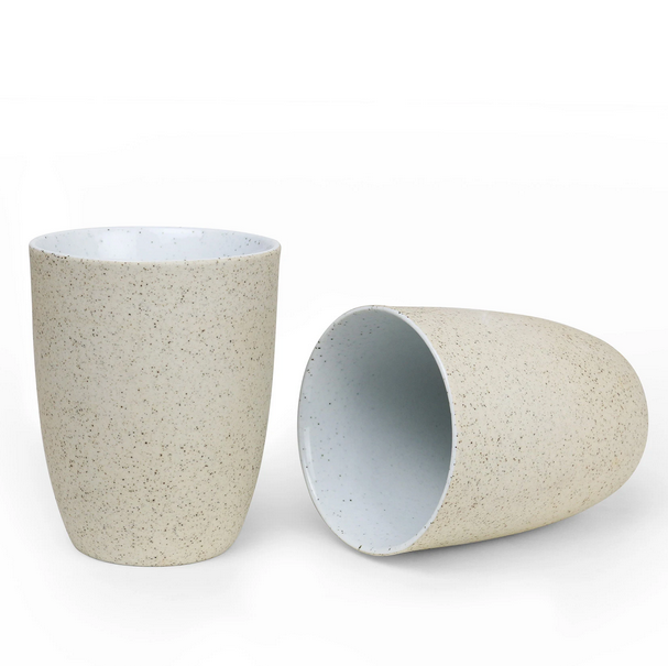 Latte Cup - White Granite - FrenchWillow
