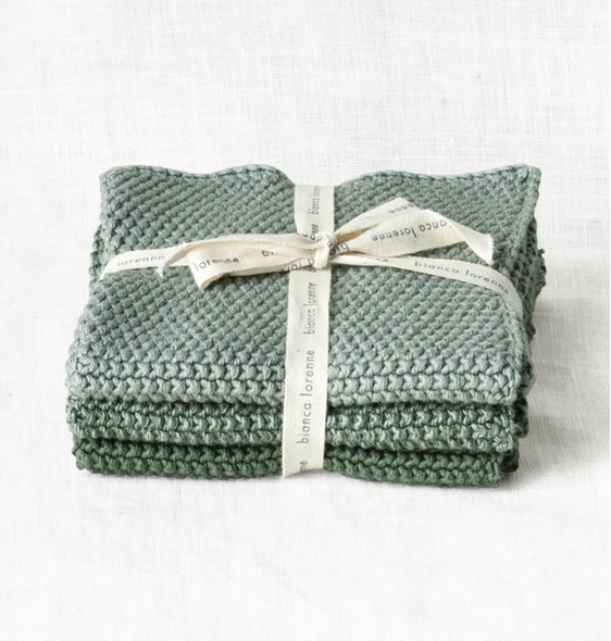 Washcloths Lavette Sage - Set of 3 - FrenchWillow