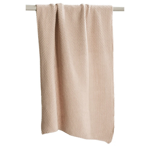 Knitted Hand Towel - Pink Petal - FrenchWillow
