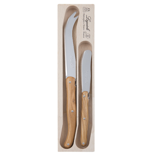 Laguiole Olive Wood Cheese Set 2pce - FrenchWillow